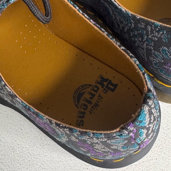 Dr. Martens 1461 Floral Jacquard Black Purple Mens Sz 7 or Women sz 9 NWOB - Picture 6 of 13